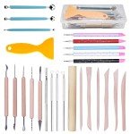 Artzuvs Polymer Clay Tools,25Pcs Pottery Sculpting Tools Set with Plastic Case for Ceramic Modeling Carving Kids Beginners
