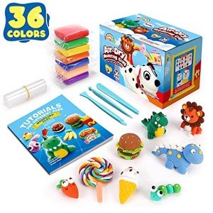 Sago Brothers 36 Colors Air Dry Clay, Soft Modeling Clay for Kids with Tools & Tutorial, Molding Clay Christmas Gifts for Kids Age 3-12, Kids Toys Crafts for Girls and Boys