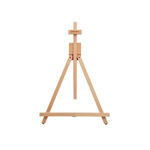 KINGART 741N Tabletop A-Frame Artists Easel, Holds Up to 27" Canvas, Solid Wood, Folding, Portable and Adjustable, for Painting and Display