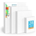 GOTIDEAL Canvas Boards for Painting Multi Pack, Primed 5x7, 8x10, 9x12, 11x14 Set of 28, White Blank Canvas Panel- 100% Cotton Artist Canvases Pack for Acrylic, Oil, Watercolor