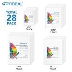 GOTIDEAL Canvas Boards for Painting Multi Pack, Primed 5x7, 8x10, 9x12, 11x14 Set of 28, White Blank Canvas Panel- 100% Cotton Artist Canvases Pack for Acrylic, Oil, Watercolor