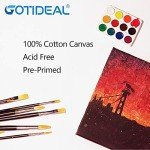 GOTIDEAL Canvas Boards for Painting Multi Pack, Primed 5x7, 8x10, 9x12, 11x14 Set of 28, White Blank Canvas Panel- 100% Cotton Artist Canvases Pack for Acrylic, Oil, Watercolor