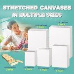 Koseibal 15 Pack Stretched Canvases for Painting, 12x16/11x14/9 x12/8x10/5x7(3 of Each), 100% Cotton Acid-Free Artist Anti-Seep Blank Primed Canvas for Oil, Acrylic, Pouring Paint.