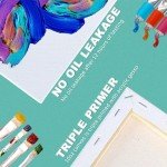 Koseibal 15 Pack Stretched Canvases for Painting, 12x16/11x14/9 x12/8x10/5x7(3 of Each), 100% Cotton Acid-Free Artist Anti-Seep Blank Primed Canvas for Oil, Acrylic, Pouring Paint.