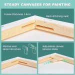 Koseibal 15 Pack Stretched Canvases for Painting, 12x16/11x14/9 x12/8x10/5x7(3 of Each), 100% Cotton Acid-Free Artist Anti-Seep Blank Primed Canvas for Oil, Acrylic, Pouring Paint.
