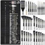 Nicpro 36pcs Paint Brush Set, Professional Paintbrushes with Palette Knife and Cloth Roll, Suitable for Artists and Beginners for Acrylic Painting, Oil, Watercolor, Gouache