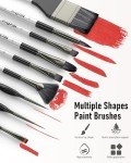 Nicpro 36pcs Paint Brush Set, Professional Paintbrushes with Palette Knife and Cloth Roll, Suitable for Artists and Beginners for Acrylic Painting, Oil, Watercolor, Gouache