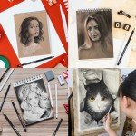 MARTCOLOR Charcoal Drawing Set, 19 Pieces, Black & White Charcoal Pencils for Drawing, Sketching, Shading, Blending, Artist Pencils for Beginners & Pro Artists