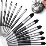 Kosiz 6 Pcs Blending Sponge Pen Double Headed Washable Rubbing Sponge Brush Sketch Wipe Reusable Blending Stump Drawing Art Blenders for School Student Artist Highlight Shadow Detail Correcting Tool