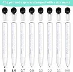 Ohuhu Fineliner Pens Micro Drawing Pens: 8-size Tips (Ultra-fine, Fine & Brush) Waterproof Pigment Black Ink for Illustration Drawing Journaling Sketching for Artist Beginners