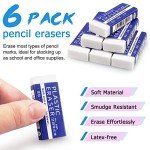 Tamaki 12 Pack Pencil Erasers, Large White Erasers for School Office, Art Erasers for Drawing
