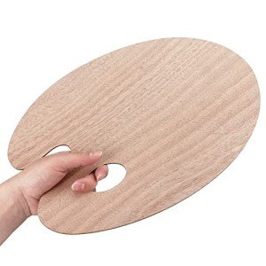 Tamaki Wooden Paint Palette Paint Tray Palettes for Acrylic, Painting Palette Art Pallet for Painting, Thumb Holder Trays for Artist, 1 PCS