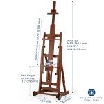 VISWIN Collapsible H-Frame Easel, Hold 1 or 2 Canvas up to 78", Adjustable Beech Wood Easel for Painting, Movable & Tilting Flat Floor Art Easel Stand, Studio Art Easel for Adults, Artists - Walunt