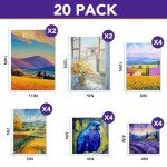 ESRICH Canvas Boards for Painting 20 Multi Pack Paint Canvas Panels 11x14, 9x12, 8x10, 6x6, 5x7, 4x4 Blank Canvases for Painting-Cotton Primed Painting Canvas for Acrylic, Oil, Gouache & Tempera
