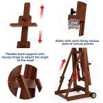 VISWIN Collapsible H-Frame Easel, Hold 1 or 2 Canvas up to 78", Adjustable Beech Wood Easel for Painting, Movable & Tilting Flat Floor Art Easel Stand, Studio Art Easel for Adults, Artists - Walunt