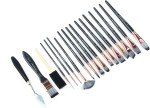 Transon Art Paint Brush Kit 16 Paint Brushes with Foam Brush Spatula and Brush Case for Oil, Acrylic, Watercolor, Gouache, Painting Black