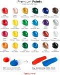 Fantastory Acrylic Paint Set (24 x 2 oz ) with 12 Brushes – Fade-Resistant, Waterproof Christmas Acrylic Paints for Glass, Canvas, Wood, Ceramics, Models – Ideal for Beginners, Art Students, Hobby Artists [Balanced Series]