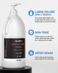 Nicpro White Large Acrylic Paint Set (69 oz, 2040 ml) Rich Art Painting Supplies Non Toxic for Multi Surface, Canvas, Wood, Leather, Fabric Stone Craft, for Kid & Adult with Pump