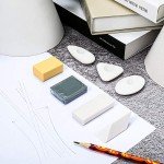 10 Pieces Drawing Art Pencil Erasers, Multi-Shape Painting Grey Kneaded White Foam Erasers with Grip for Art Sketching Drafting Supplies