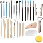 Clay Tools 40PCS Pottery Tools Clay Sculpting Tools Polymer Clay Tools Kit Ceramic Tools for DIY Handcraft Modeling Clay Carving Tools Set