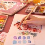 ARTISTO Watercolor Pads 9x12”, Pack of 2 (60 Sheets), Glue Bound, Acid-Free Paper, 140lb (300gsm), Perfect for Most Wet & Dry Media, Ideal for Beginners, Artists & Professionals