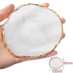 Resin Nail Art Palette, Nail Painting Mixed Color Palette, Gilded Edge Nail Gel Color Makeup Display Board Pallet (White)