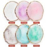 Resin Nail Art Palette, Nail Painting Mixed Color Palette, Gilded Edge Nail Gel Color Makeup Display Board Pallet (White)