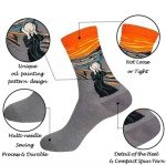 Chalier 5 Pairs Womens Famous Painting Art Printed Funny Casual Cotton Crew Socks, Art Painting B, Fits shoe size, mens 5-10, womens 6-11