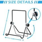 Kenning 24 Pieces Adjustable Easel Stand 5.5" x 7.1" Wire Display Stand Plate Holder Foldable Picture Frame Stand, Wire Display Stand for Photo Plate Book Cookbook Tabletop Art, Black