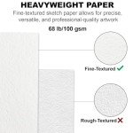 5.5" x 8.5" Sketchbook Set, Top Spiral Bound Sketch Pad, 2 Packs 100 Sheets Each (68lb/100gsm), Acid Free Art Sketch Book Artistic Drawing Painting Writing Paper for Beginners Artists