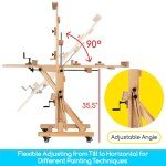 MEEDEN Extra-Large Artist Easel, Heavy Duty Painting Easel, Solid Beech Wood Professional H-Frame Easel, Movable and Tilting Flat Art Easel Stand for Adults, Holds Art Canvas Up to 76.7"