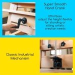 MEEDEN Extra-Large Artist Easel, Heavy Duty Painting Easel, Solid Beech Wood Professional H-Frame Easel, Movable and Tilting Flat Art Easel Stand for Adults, Holds Art Canvas Up to 76.7"