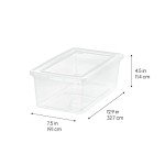 IRIS USA 6 Qt Clear Plastic Storage Bins with Lids, BPA-Free Stackable Containers for Organizing Shoes, Closet Shelves, Classroom & Teacher Supplies, Game Storage, 20 Pack