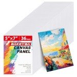 Canvas Boards for Painting 36 Pack, 5x7 Inch Painting Canvas Panels, 100% Cotton White Blank Art Supplies for Acrylics Oil Watercolor Tempera Paints