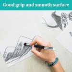 12 Pcs Artist Blending Sponge Pen Double Headed Washable Rubbing Sponge Brush Dual Tip Sketching Wipe Pen Reusable Drawing Art Blenders Tools for Artist Student Charcoal Powder Drawing Correcting (12)
