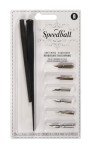 Speedball Sketching Set with Penholders and Pens, Set of 8 (SB2964), Black