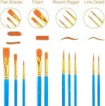 Painting Brush Palette Set, with 6 Packs of 60 Brushes and 6 Palettes,Nylon Brush Head, Suitable for Oil Watercolor, etc., Perfect Art Painting Set.