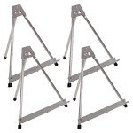 U.S. Art Supply 15" High Aluminum Tabletop Display Easel (Pack of 4) - Collapsible Folding Frame, Portable Artist Tripod Stand - Holds Canvas, Paintings, Books, Presentations, Photos, Pictures, Signs