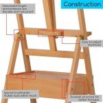 MEEDEN Forward Tilt Studio H-Frame Easel with Art Supply Storage Drawer - Adjustable (58"~75") Solid Beech Wood Easel Stand for Artists, Students and Beginners, Holds Canvas Art up to 37"