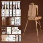 MEEDEN Oil Painting Supplies Set, Professional Artist Oil Painting Kit with Large Studio French Easel, 7×100ml/3.38oz Oil Paints, Oil Paintbrushes, Canvas Panels, Brush Washer, Art Gift for Artist