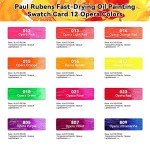Paul Rubens Oil Paint, 12 Neon Colors with High Saturation, 50ml Large Tubes, Faster Drying Time, Art Supplies for Artists, Students, Beginners