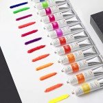 Paul Rubens Oil Paint, 12 Neon Colors with High Saturation, 50ml Large Tubes, Faster Drying Time, Art Supplies for Artists, Students, Beginners