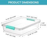 Vtopmart 6 Qt Plastic Storage Bins with Lids, Clear Sensory Bins, Arts Crafts Organizers and Storage, Stackable Containers for Home Office and School Supplies, 4 pack