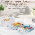 Gifhomfix 3-Layer Plastic Craft Organizers and Storage Box with Removable Trays, Storage Containers with lids and Handle, Art Supply Storage Organizer for Organizing Bead, Sewing, Tool