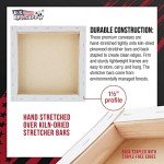 U.S. Art Supply Square Stretched Canvas for Painting 10x10 inch Gallery Depth 1-1/2" Thick, 5-Pack - 12oz Acrylic Gesso Triple Primed, Professional Artist Quality, 100% Cotton - Pouring, Oil Paint