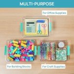 Vtopmart 6 Qt Plastic Storage Bins with Lids, Clear Sensory Bins, Arts Crafts Organizers and Storage, Stackable Containers for Home Office and School Supplies, 4 pack