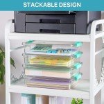 Vtopmart 6 Qt Plastic Storage Bins with Lids, Clear Sensory Bins, Arts Crafts Organizers and Storage, Stackable Containers for Home Office and School Supplies, 4 pack