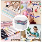 Gifhomfix 3-Layer Plastic Craft Organizers and Storage Box with Removable Trays, Storage Containers with lids and Handle, Art Supply Storage Organizer for Organizing Bead, Sewing, Tool