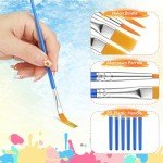 Small Paint Brushes Bulk, 88 pcs Nylon Hair Brushes, Flat Tip Round Acrylic Paint Brushes, Paint Brush Set, Artist Paintbrushes for Kids Adult Acrylic Oil Watercolor Canvas Face Nail Art Painting