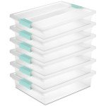 Sterilite 6-Pack Clip Box, Clear Storage for Crafts, Supplies and Office Items, Large